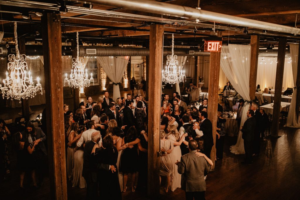 Kara & Bryant's Wedding at The Cloth Mill Wedding by Chelsea Collins Photography All Around Raleigh DJ