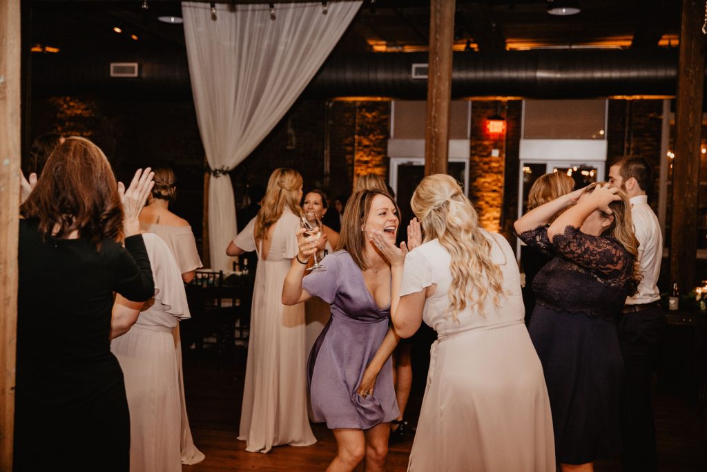 Kara & Bryant's Wedding at The Cloth Mill Wedding by Chelsea Collins Photography All Around Raleigh DJ