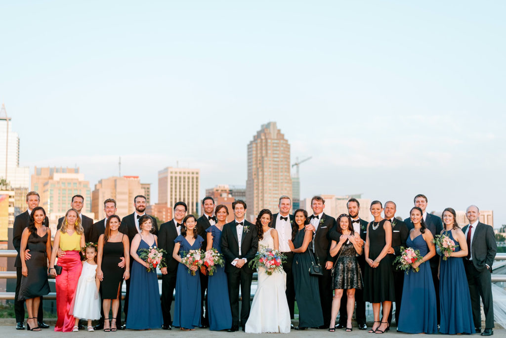 Liz + Trey Wedding at Market Hall Raleigh Uplighting All Around Raleigh DJ