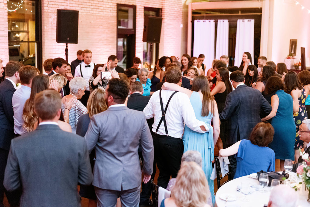 Liz + Trey Wedding at Market Hall Raleigh Uplighting All Around Raleigh DJ