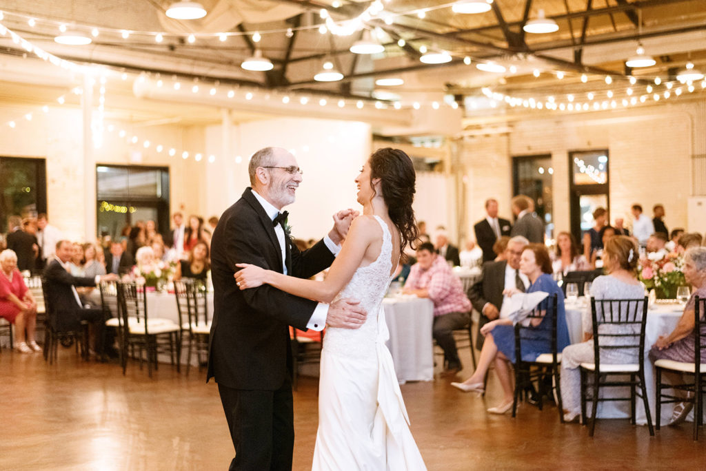 Liz + Trey Wedding at Market Hall Raleigh Uplighting All Around Raleigh DJ