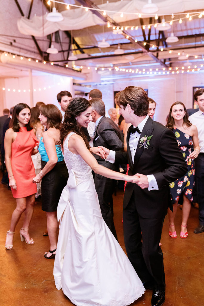 Liz + Trey Wedding at Market Hall Raleigh Uplighting All Around Raleigh DJ